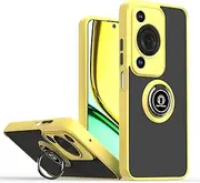 Compatible with Huawei nova Y72 4G MGA-LX3 Case,Compatible with Huawei Enjoy 70 4G FGD-AL00 Built-in Bracket Car Magnetic Shockproof and Anti-Drop Phone Case Cover Yellow