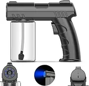 Nano-Spray Gun, Handheld Household Nano-Atomizer, Blue Light Atomizer, Handheld Household Nano-Spray Gun, Wireless Charging Nano-Atomizer, Suitable for and Watering Plants and Trees (black-X27)