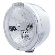 Universal - Peterbilt Stainless Half Moon Headlamp With Classic Style Bezel And