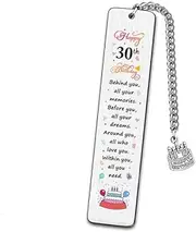 Happy 30th Birthday Gift Bookmark for Him Her 30 Year Old Birthday Gifts for Women Men Behind You All Your Memories Bookmarks for Niece Book Lovers 30 Yrs Old Birthday Gift