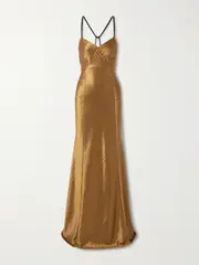 [JASON WU COLLECTION] JASON WU COLLECTION - Paneled Hammered-satin Gown - Gold - US10 US 10 Gold