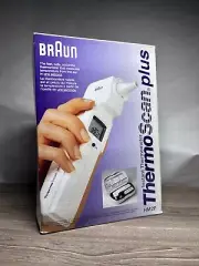 Braun Thermoscan Plus Instant Thermometer HM-2 Plus W/Case & Acc./Parts or Repr.