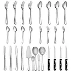 29-Piece Silverware Set with Steak Knives and Serving Utensils, Stainless Ste...