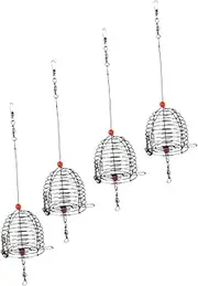 OSOLADY 4pcs Stainless Steel Fishing Bait Cage Size Lure Trap for Fishing Durable Fishing Tackle for Catching Bait and Fish