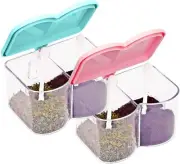Southern Homewares Acrylic Spice Seasoning Storage Box Containers Blue Pink...