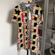 Camilla Signora Milano Mini Dress NEW Button Front Retro Inspired Small S