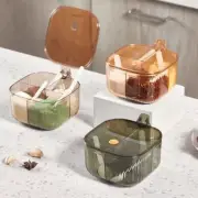 4 In 1 Seasoning Box with Spoons Multi Compartment Herb Spice Jars Pots Spice