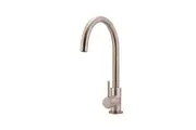 MEIR Round Kitchen Mixer Tap - Gooseneck Swivel - Champagne