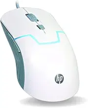 HP M100S RGB Gaming Mouse | Wired USB 3.0 Ergonomic Mouse with Optical Sensor | Quiet Computer Mouse with 3 Programmable Buttons and Adjustable DPI (1000 1600 2000 3200), White