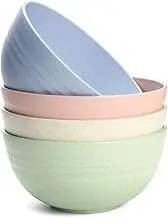 JUCOXO Wheat Straw Bowls Plastic Cereal Bowls Reusable