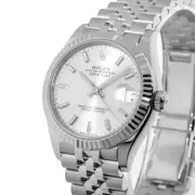 Rolex Datejust 31mm White Gold and Steel Silver Index Dial Fluted Bezel 278274