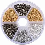 PLAFOPE Horn Nail Pendant 4x8mm Screw Eye Pins Metal Eye Bolt Hooks Self-Tapping DIY Jewelry Making Storage Box