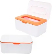 Mobestech 2Pcs Portable Wipes Storage Container Tissue Dispenser Box for Diapers and Wipes for Car and Outdoor Use Sealed Design
