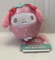 My Melody Otenori Ichigo Strawberry Sanrio Characters Plush Toy 2019 NWT New 3”