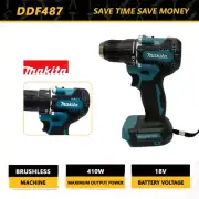 Makita DHP487 Brushless Electric Impact Drill Cordless Tool 10Mm