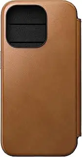 Nomad Ecco Leather Folio Case for iPhone 15 Pro, English Tan