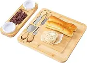 Charcuterie Boards Set, Bamboo Cheese Board Set Multifunctional Charcuterie Platter, Wooden Serving Platter, Serving Meat Board