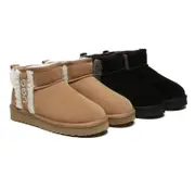 AUSTRALIAN SHEPHERD® UGG Boots Sheepskin Wool Shearling Lined Ankle Ultra Mini Darby - Chestnut / AU Ladies 7 / AU Men 5 / EU 38