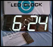 NEW Jumbo LED Digital Clock with Remote 6-inch White Display Timer, Temp, Date
