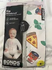 Bonds Zip Wondersuit Zippy Pizza Sz 00 Bnip Acc497