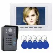 7" RFID Password Video Door Phone Intercom Doorbell With IR Camera 1000 TV Line