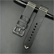 [ALMVIS] Watch Strap Leather Vintage Leather Strap Handmade Watchband for Man 22mm 24mm Watch Strap Fit for Panerai Watch Belt 8Color(Color 4,22mm)