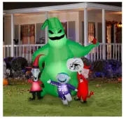 7' Halloween Self-Inflatable Lighted Oogie Boogie w/ Shock Lock and Barrel Scene