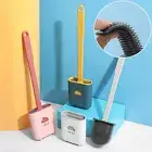 Silicone Toilet Brush with Toilet Brush Holder Creative Cleaning Brush Set