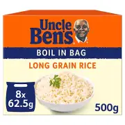 Uncle Bens Boil in Bag Long Grain Rice 8X62.5G Pack