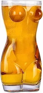 Body Shaped Heavy Duty Fun Pint Glass - Novelty Pint Glass for Gift, Fun, Parties & Home (Boxed, 1 Pint)