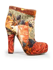 Floral Patterned Jacquard Ankle Boots