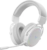 Rapoo VH800 Wireless Gaming Over-Ear Headset, Flexible Microphone with Mute Switch, 46h Battery, Headphone Bluetooth and 2.4 GHz Compatible with PC/Mac/Xbox One/PS4/Nintendo Switch - White