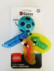 Sassy Drool & Chew Keys with Rattle Key Chain and 3 Teether Keys
