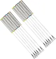 12Pcs Stainless Steel Fondue Forks Dessert Dipping Forks for BBQ Camping and Picnics Kitchen Tool with Heat Insulation Handle