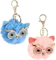 [BESTYASH] Owl Pendant Cute Puffball Keychain Owl Ball Key Chain Fluffy Keychain Owl Key Chain Artificial Owl Keychain Adorable Key Chains Lovely Key Chains Owl Keyring Black Yarn