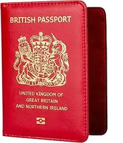 [MOIRENTO] UK Passport Cover | Holders | Protector | Black | British | Wallet Brexit, Red, S, Contemporary