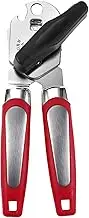 Xoxel 3 in 1 Stainless Steel Manual POP Can Opener – Ergonomic Design with Built-in Bottle Opener, Razor-Sharp Blade & Safe Edge for Easy Opening | Dishwasher Safe | Red (Household & Camping Use)