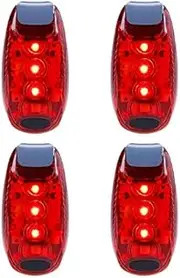 Ysyaxsyt 4 Pcs Light Waterproof Red Flashing Bicycle Rear Light, Suitable for Running, Walking, Cycling, Helmet, Etc