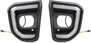 2Pcs Car LED Daytime Running Light Fog Lamp DRL Dynamic Turn Signal Light for Ford Everest 2022 2023