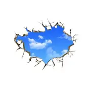Removable 3D Sky Cloud Wall Stickers Living Room TV Background Wall Decals