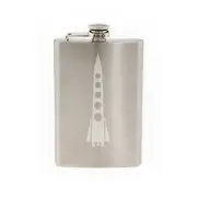 Model Rocket Ship #7- Rocketry Hobby Launch Engine Fin-8 oz etched flask