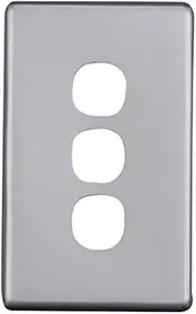 4C | Elegant 3 Gang Aluminium Cover Plate - Silver Matt