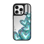 iPhone 16 Pro Mirror Ring Stand Case MagSafe Compatible Corazon de Fer Multi-Teal