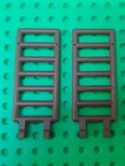 *NEW* Lego Ladder Large Brown 2x6 Ladders w Clips Castles Farms Sheds - 2 pieces