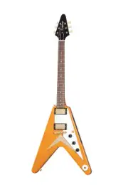 Epiphone 1958 Korina Flying V Electric Guitar Aged Natural & White Pickguard w/