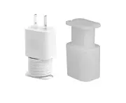 2 In 1 Silicone Charger Protector with Cord Wrap for Apple Phone 18W/20W Charger-White