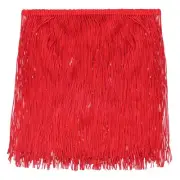 10 Yards 8 Inch Chainette Fringe Trim Tassel Sewing Trim for Clothes, Red