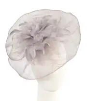 Silver sinamay racing fascinator. Hats From OZ 100% Aussie Family Business