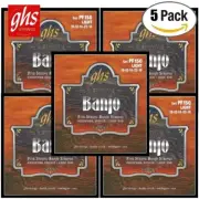 5-PACK GHS PF150 Phosphor Bronze 5-String Light Banjo Strings Loop End