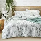 Comforter Set - White & Green Floral Comforter, 3 Queen 16 - Leaves Sage Green